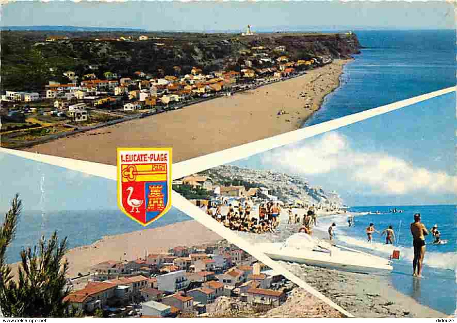 11 - Leucate - Leucate Plage - Multivues - Scènes De Plage - Blasons - Etat Léger Pli Visible - CPM - Voir Scans Recto-V - Leucate