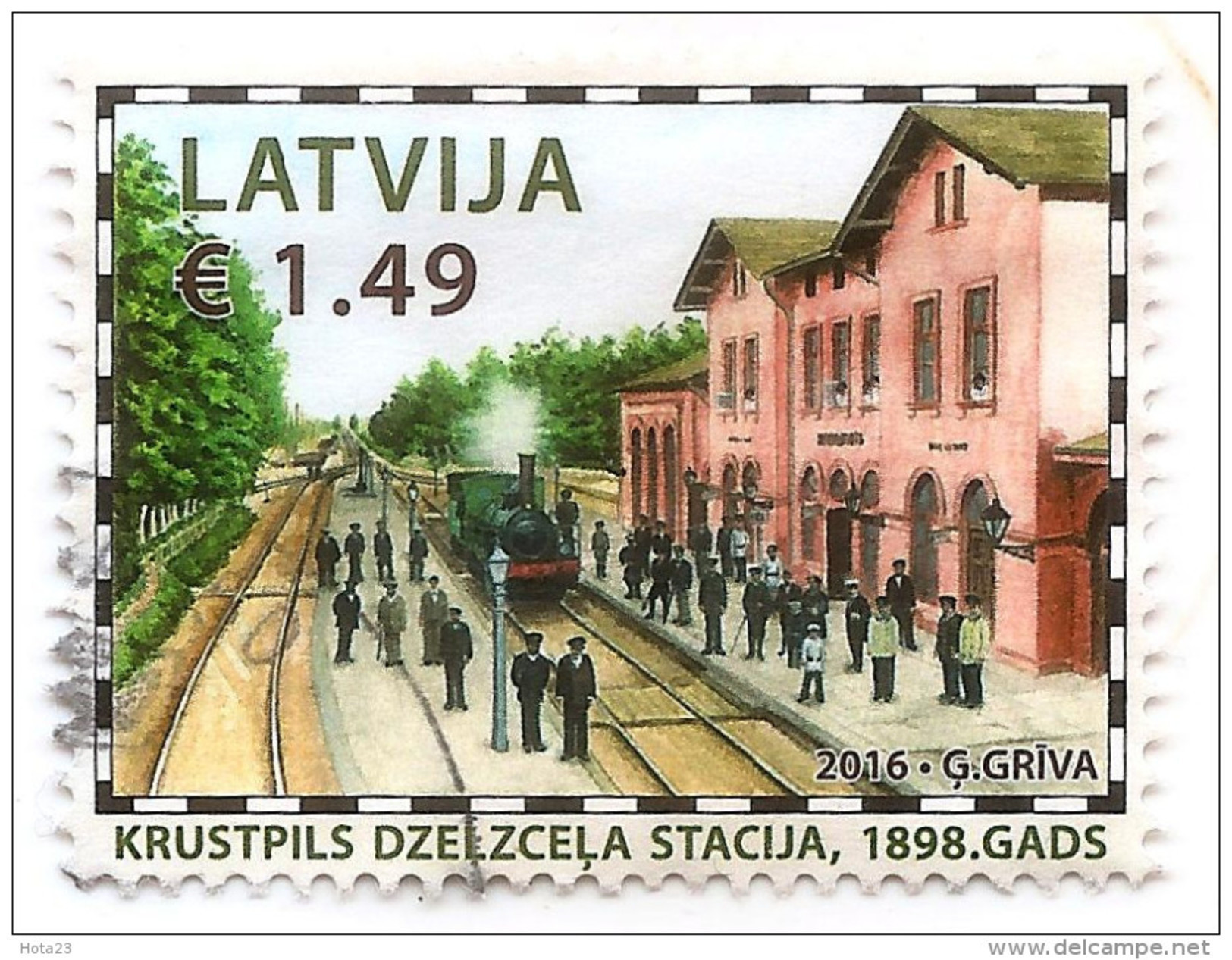 2016 TRAIN Latvia Lettland Lettonie  RAILWAY OLD STATION , HISTORY, KRUSTPILS  STAMP  USED (0) - Letonia