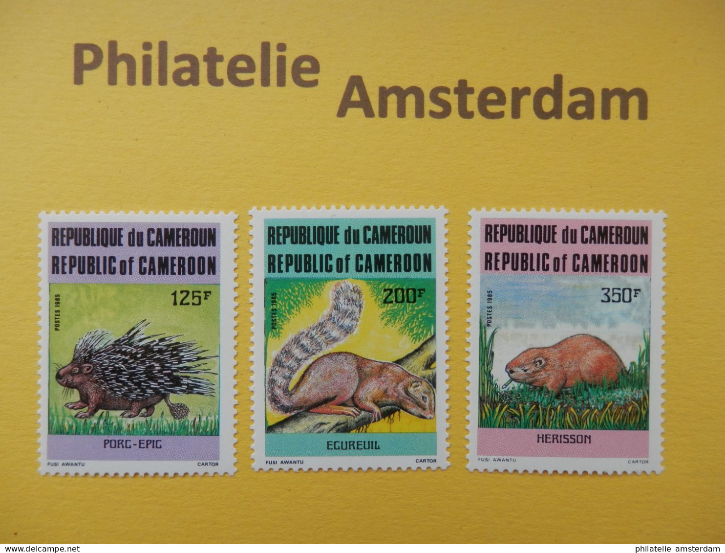 Cameroon 1985, FAUNA MAMMALS: Mi 1093-95, ** - Game