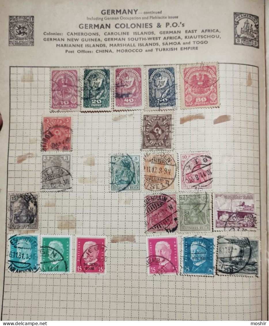 GERMANY - GERMAN COLONIES - OLD VINTAGE COLLECTION ON PAPER - Collections (sans Albums)
