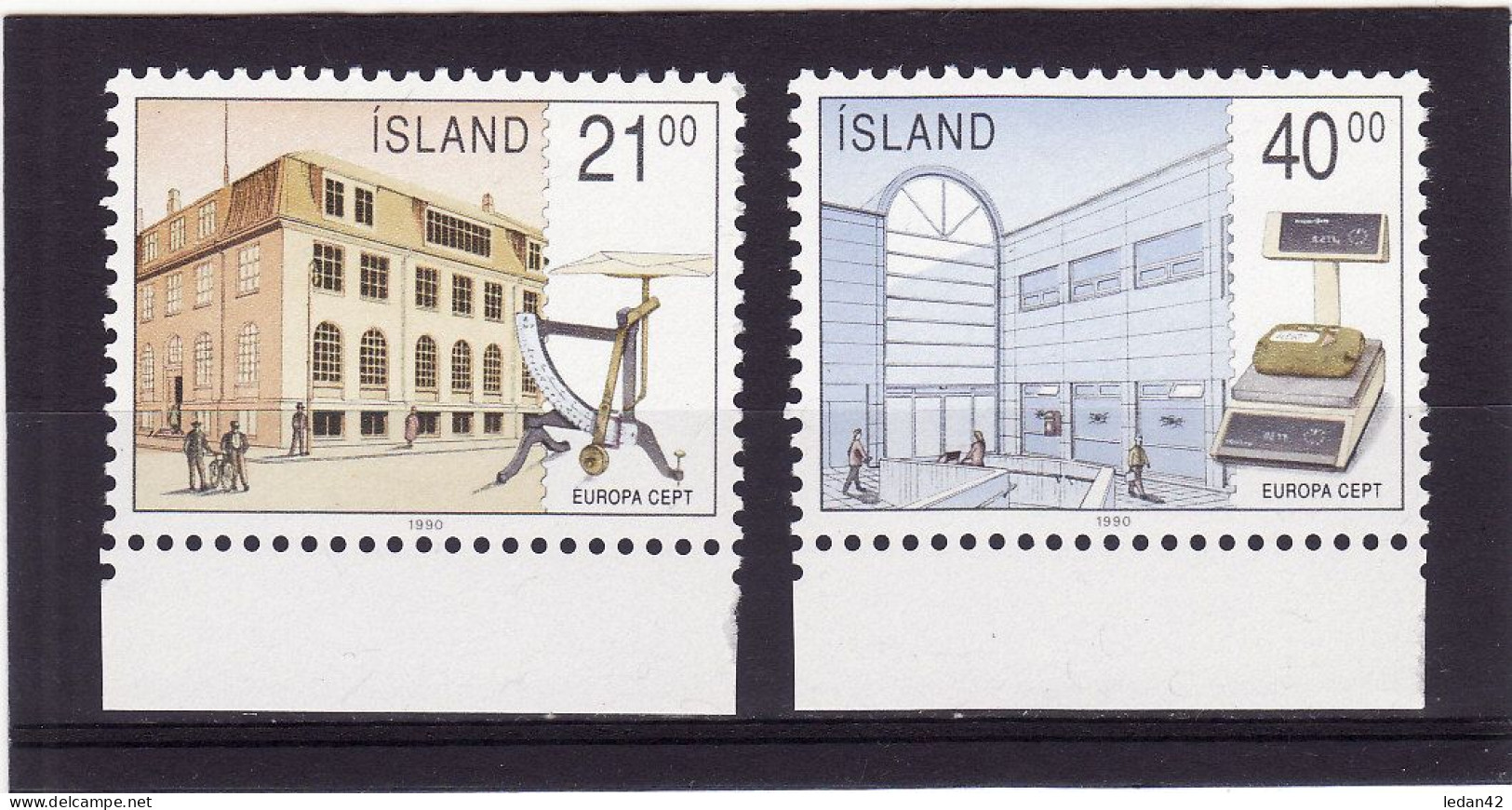 Islande 1990. Cat.Yvert N° 679/80 **. Europa, Bâtiments Postaux. - Unused Stamps