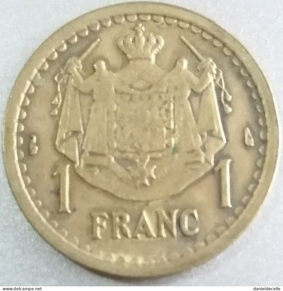 1 Franc 1943 Monaco Cupro-aluminium - 1922-1949 Louis II