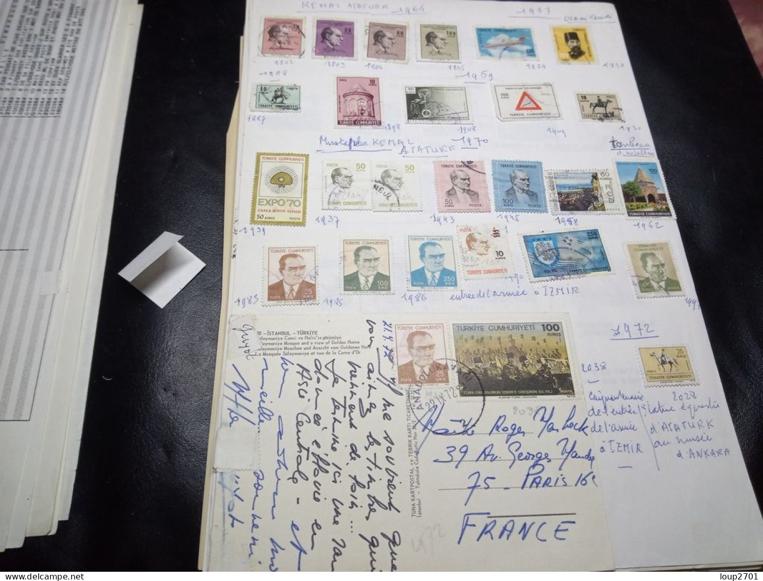 DM916 LOT FEUILLES TURQUIE A TRIER COTE++ DEPART 10€