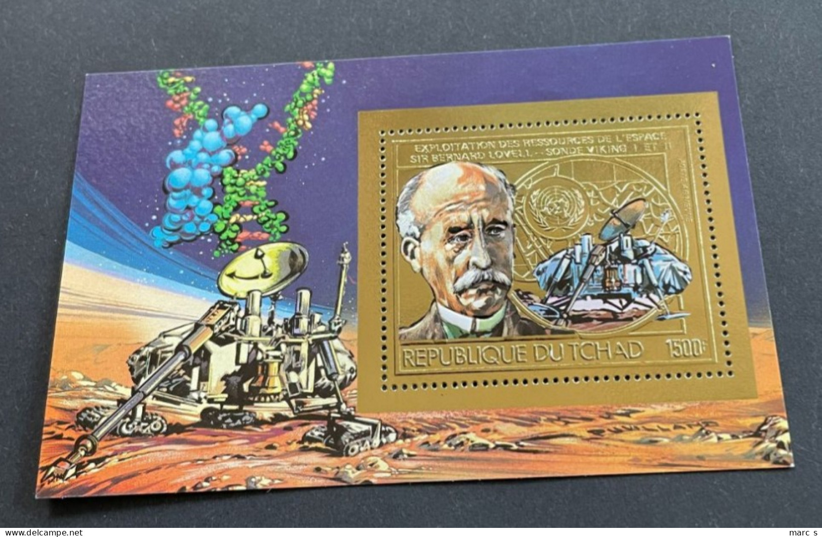 TCHAD 1983 - NEUF**/MNH - SHEET BLOCK BF Mi 150- GOLD OR - ESPACE SPACE VIKING LOVELL - Tchad (1960-...)