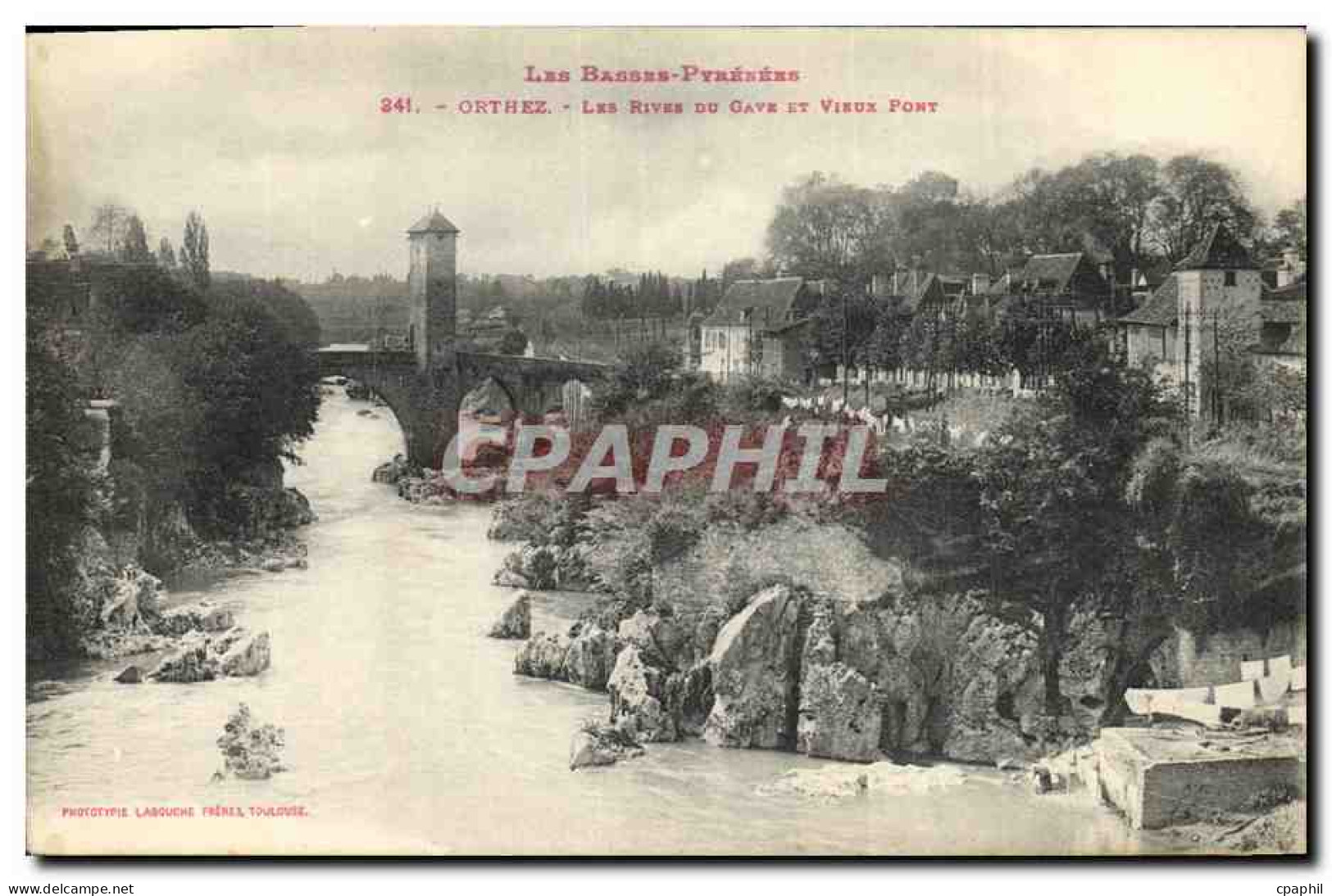 CPA Orthez Les Rives Du Gave Et Vieux Pont  - Orthez
