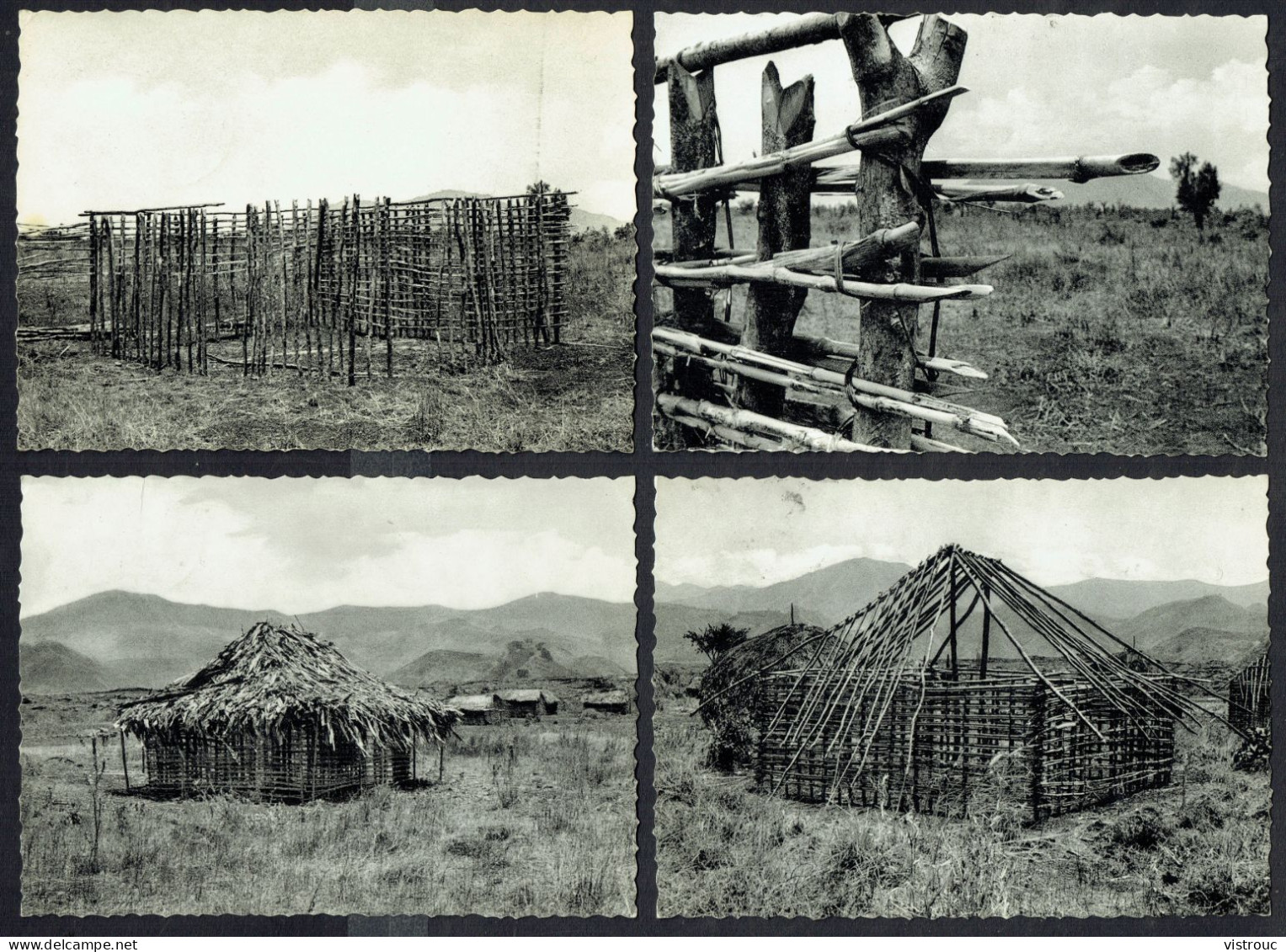 8 CP Diverses: KIVU, Construction D'une Case Et Paysages Divers -  Circulated - Circulé - Gelaufen - 1963. - Ruanda- Urundi