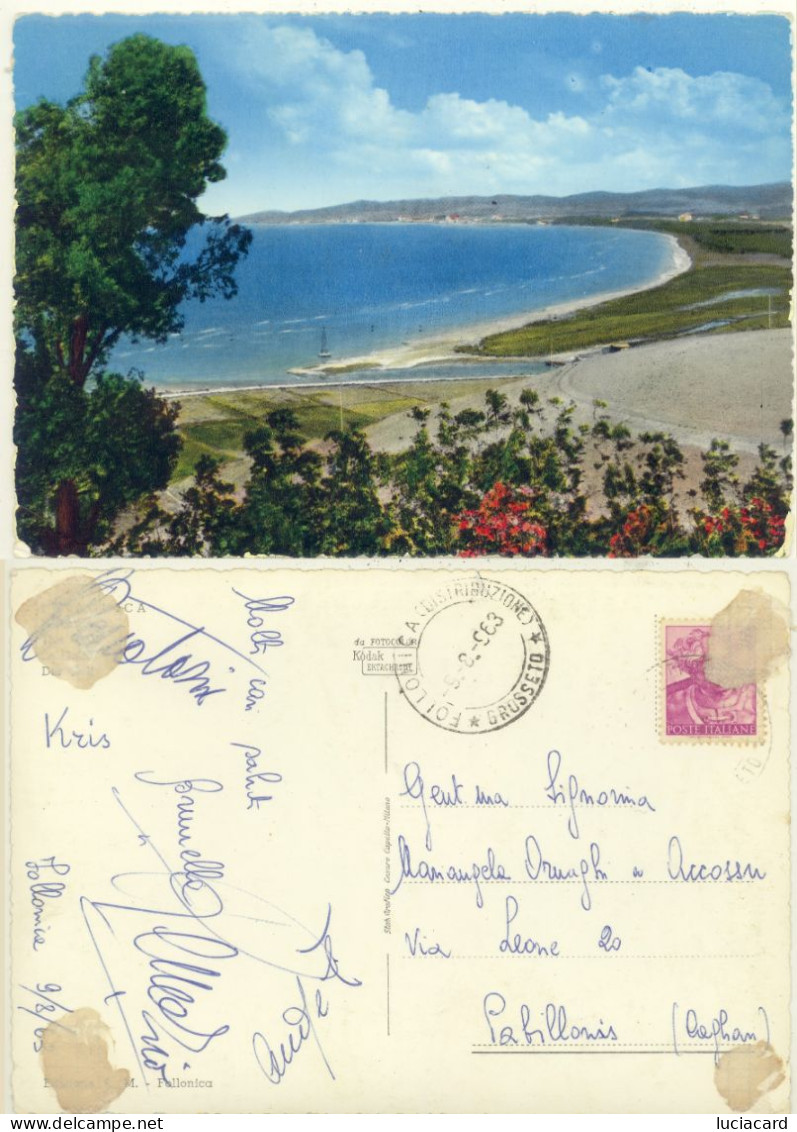 FOLLONICA -GROSSETO -PANORAMA 1963 ACQUERELLATA - Grosseto