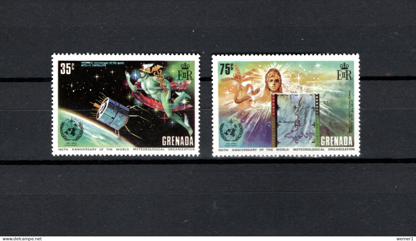 Grenada 1973 Space, Meteorology 2 Stamps MNH - América Del Norte