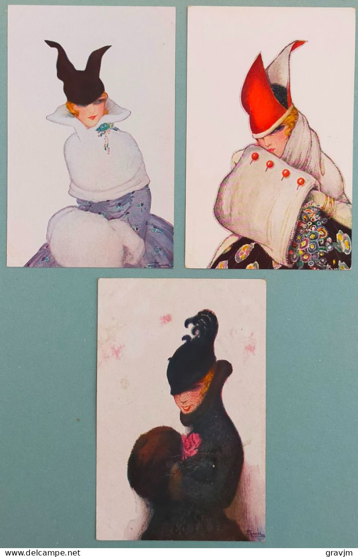 Illustrateur Italien A. BUSI - Rare - Cartes Postales N° 42-43-44 - Femme - Art-déco - Busi, Adolfo