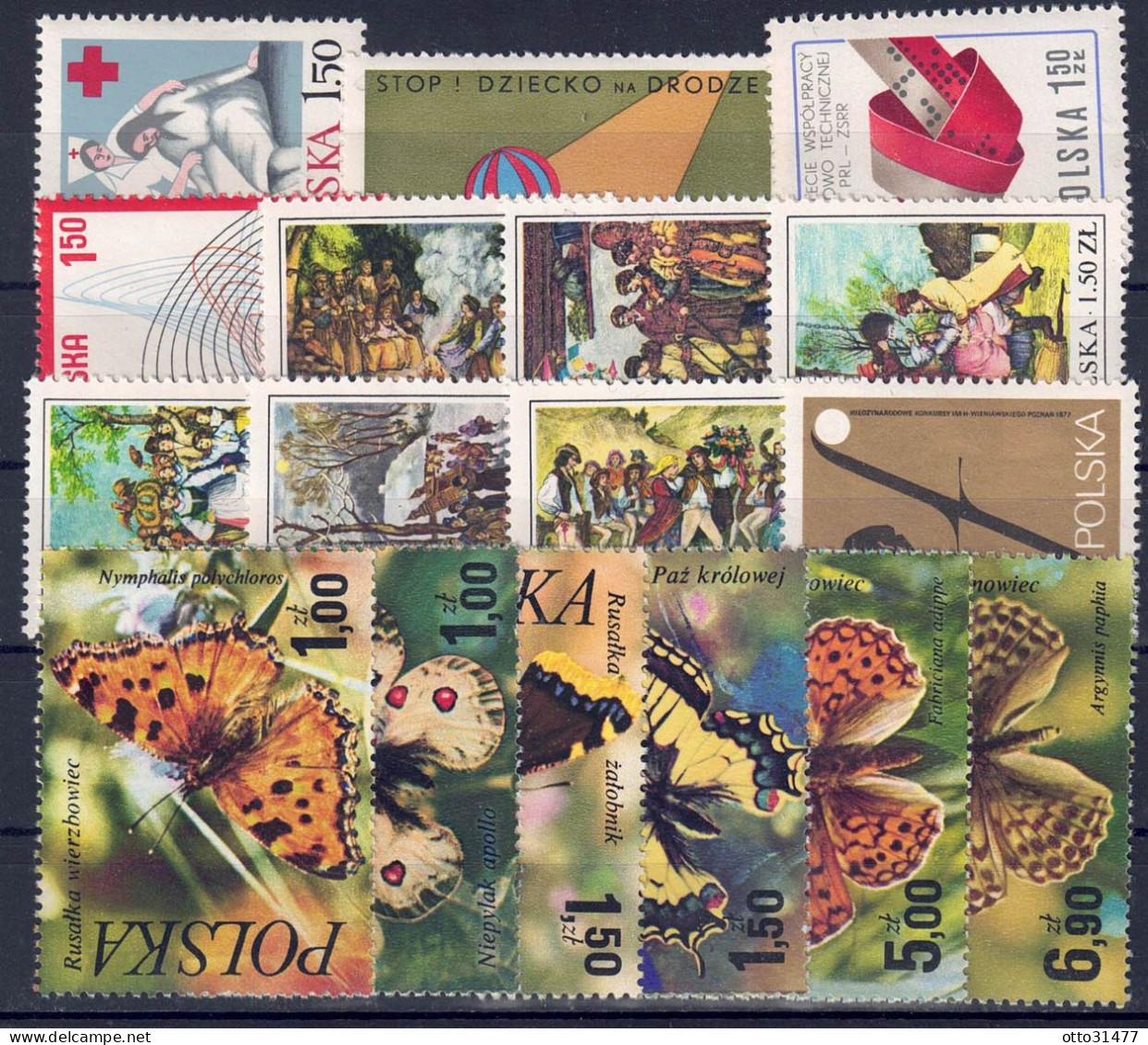Polen 1977 - Markenlot Aus Nr. 2483 - 2521, Postfrisch ** / MNH - Unused Stamps