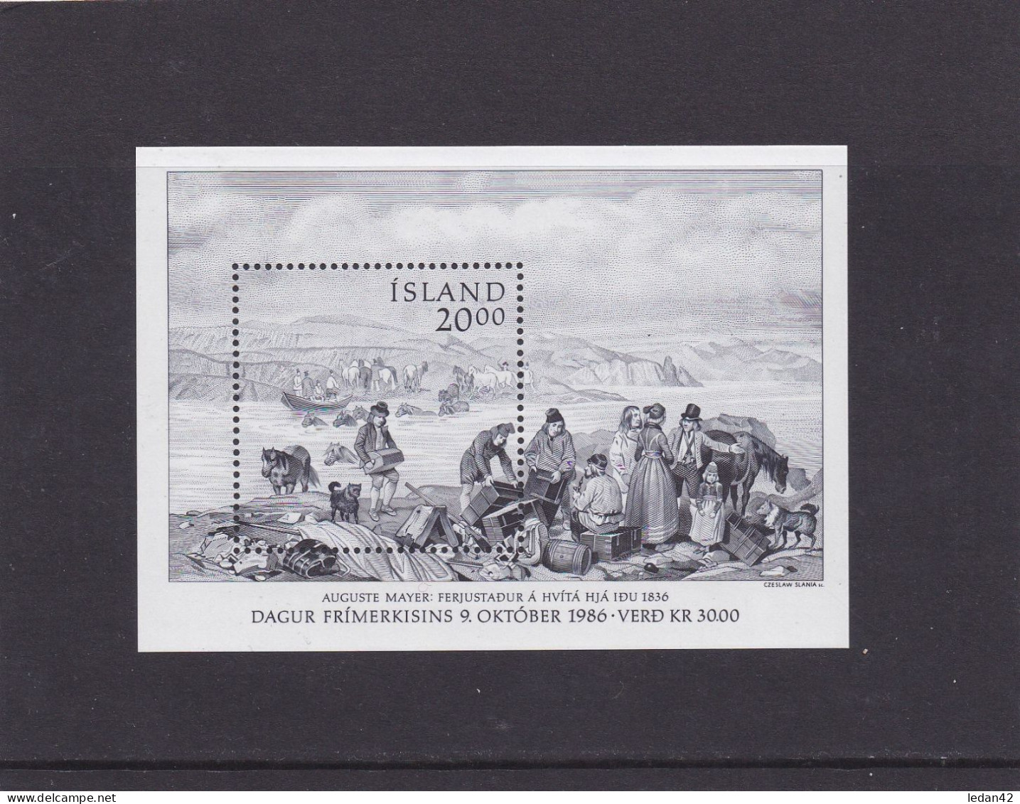 Islande 1986, Cat. Yvert N° BF 7 Gravure De Slania - Blokken & Velletjes