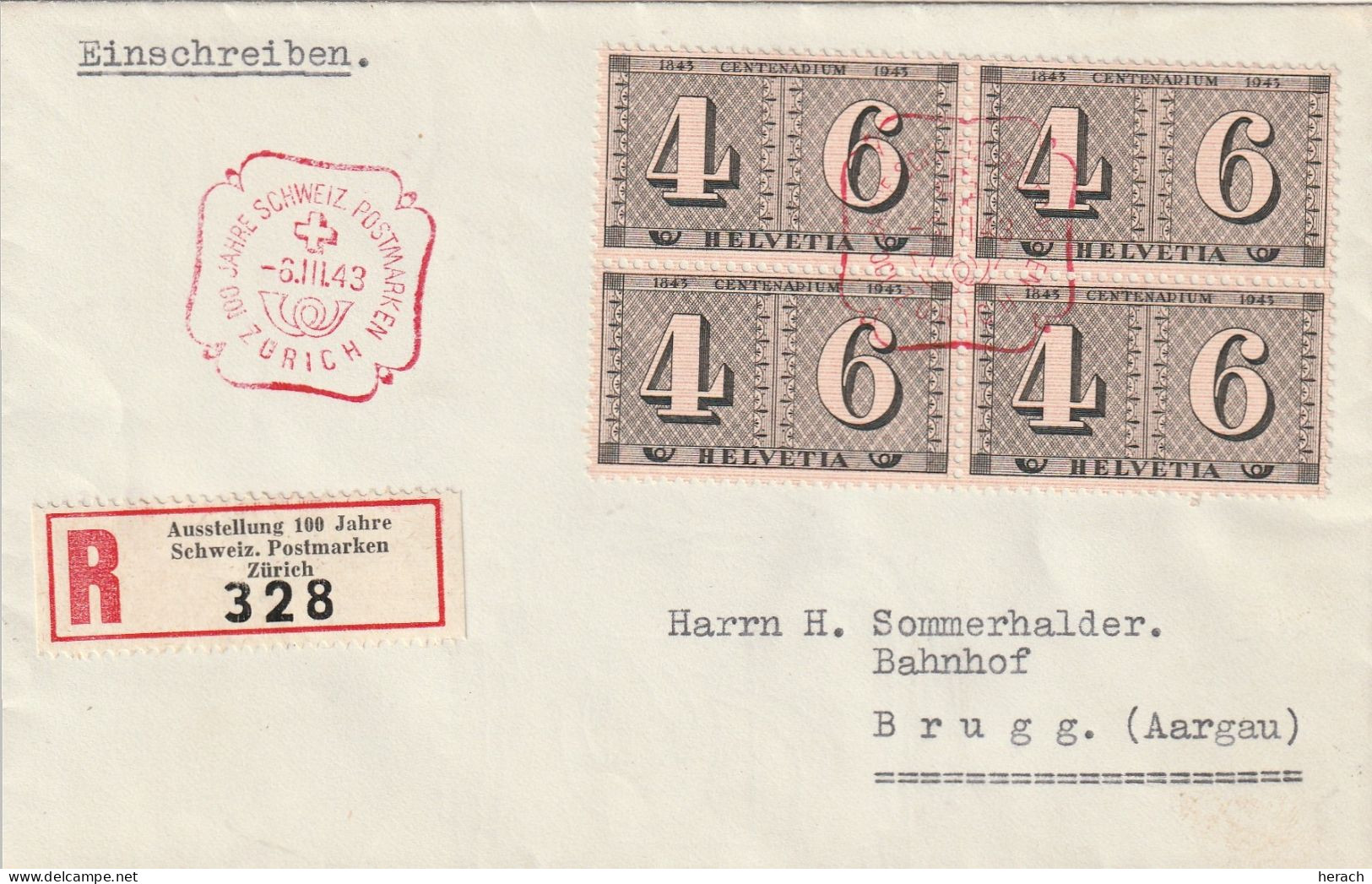Suisse Lettre Recommandée Zürich 1943 - Poststempel