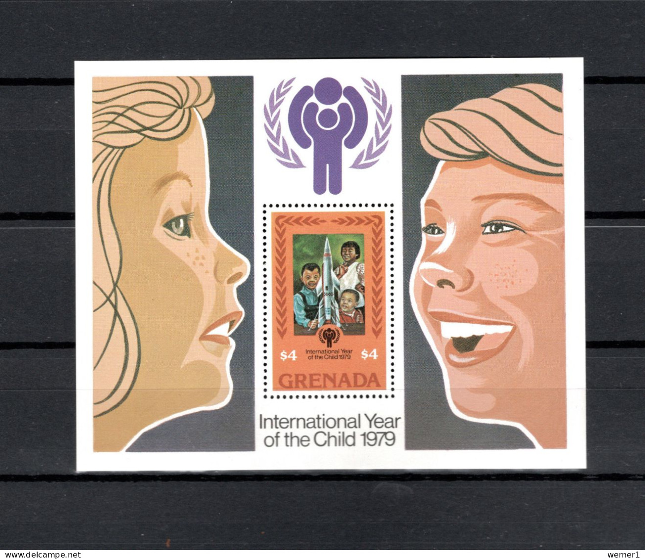 Grenada 1979 Space, IYC International Year Of The Child, Child With Rocket S/s MNH - Amérique Du Nord