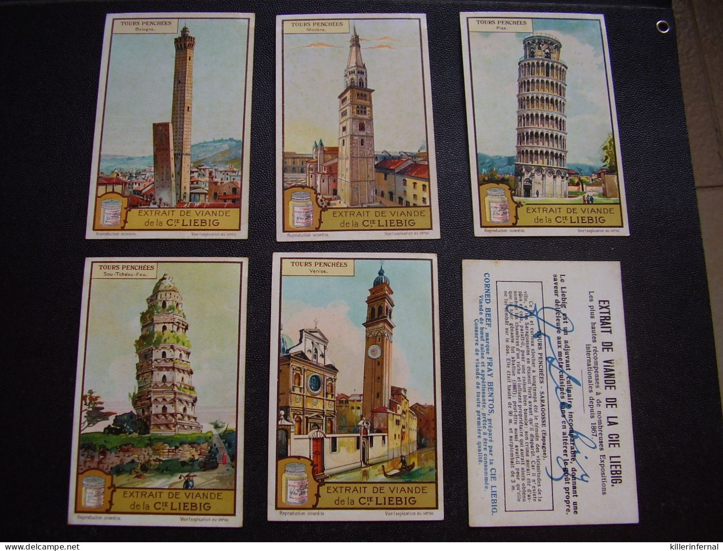 Original Old Cards Chromos Liebig S 1185 Tours Penchées Complet - Liebig