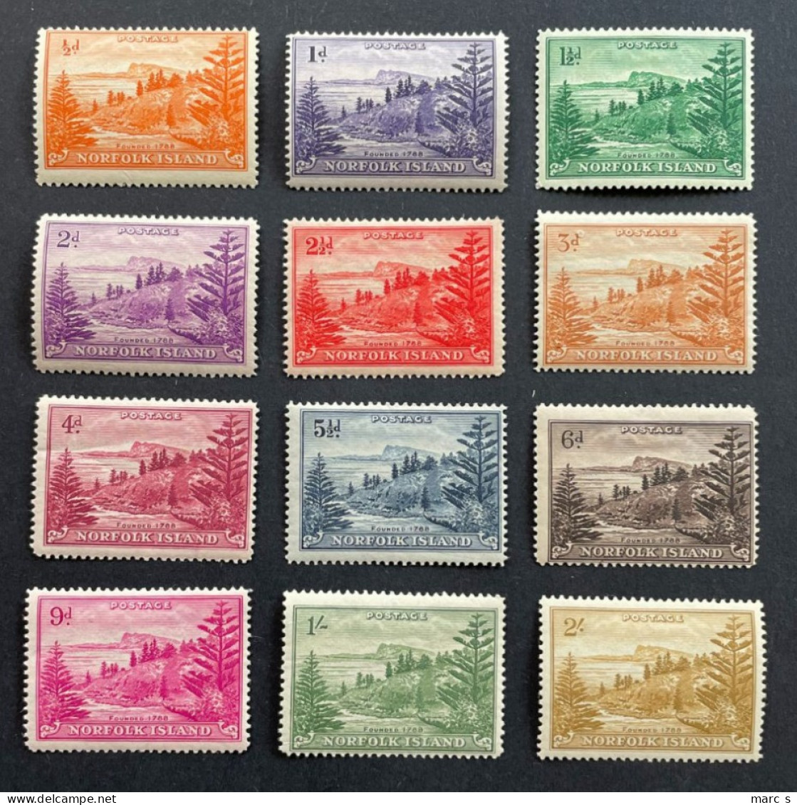 AUSTRALIE NORFOLK 1947 - NEUF**/MNH - Série Complète YT 1 / 12 - SC 1 / 12 - Isola Norfolk