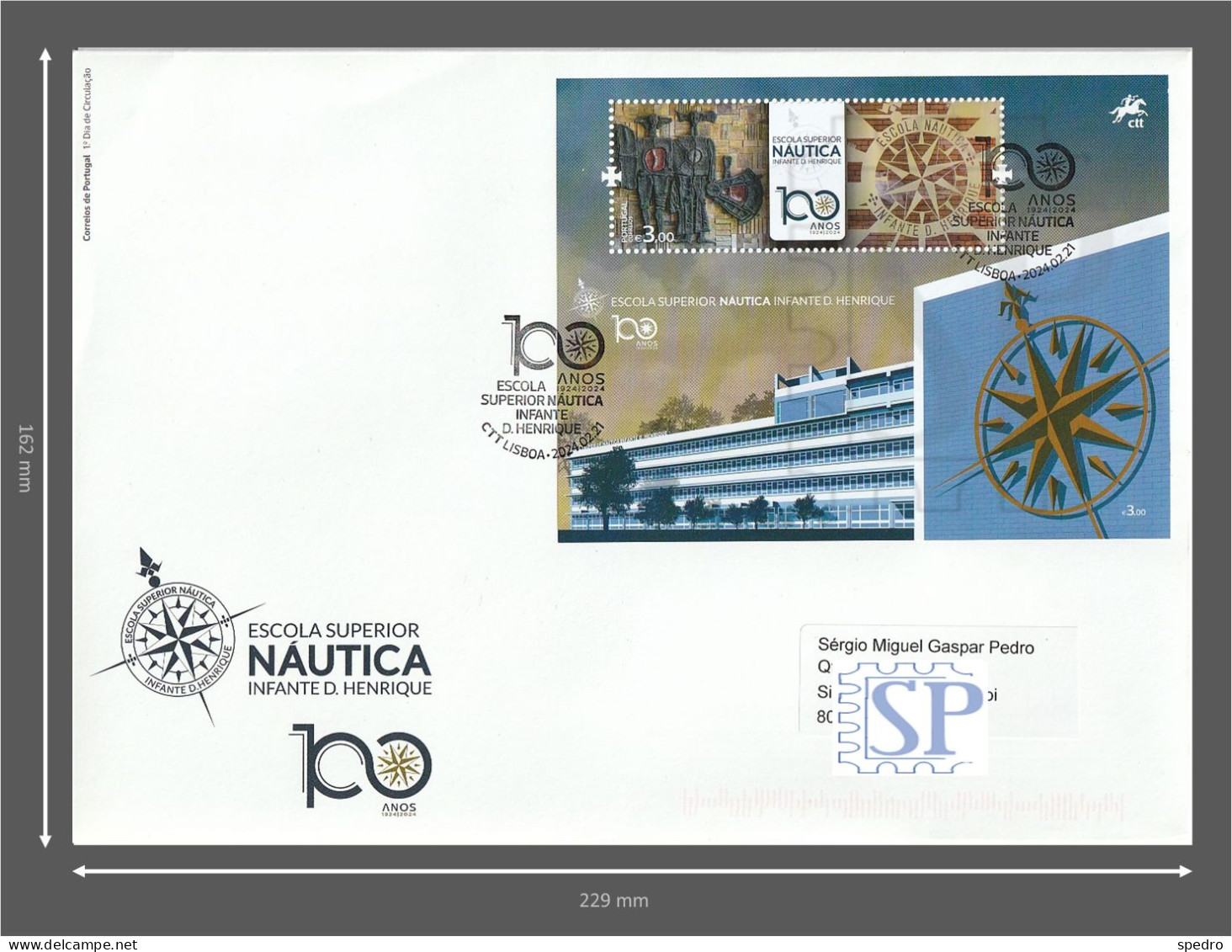 Portugal 2024 FDCB Centenário Escola Superior Náutica Infante D. Henrique Sea Navy Lisboa - FDC