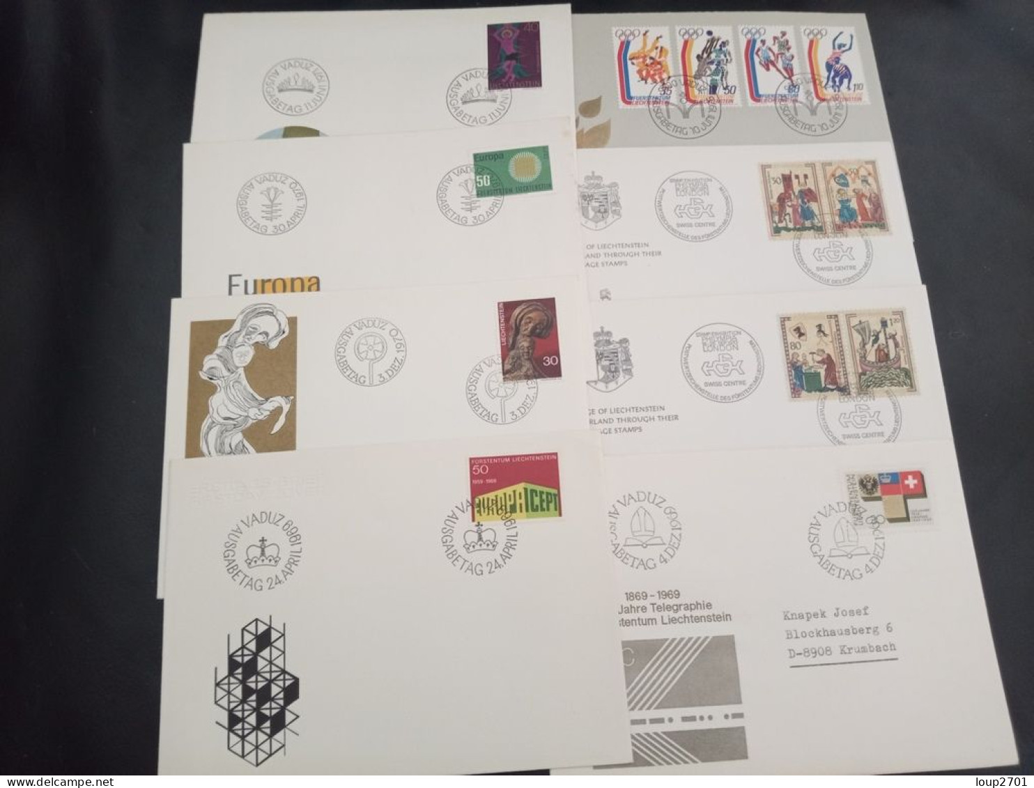 DM923 BEAU LOT 220 FDC LIECHTENSTEIN A TRIER COTE++ DEPART 10€