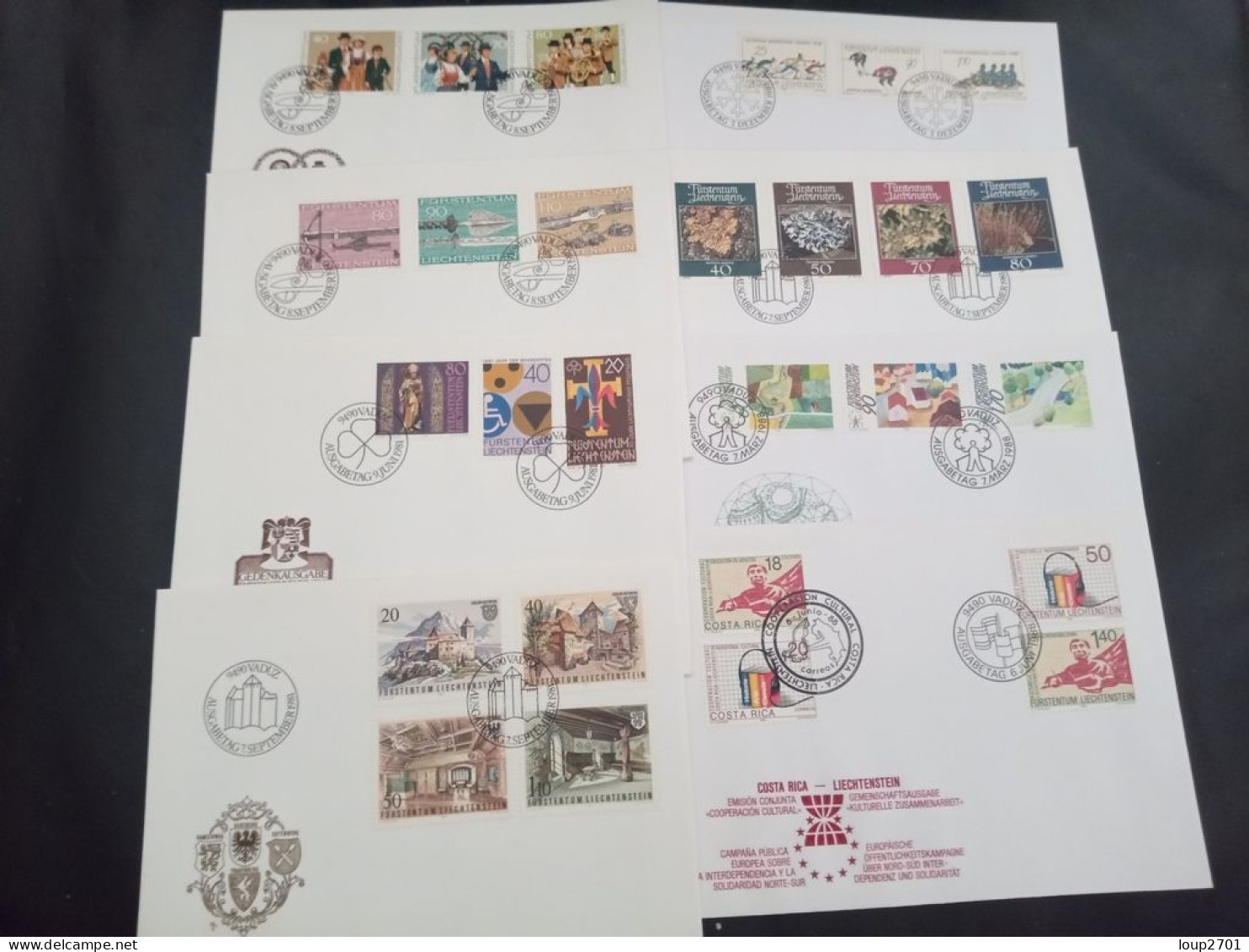 DM923 BEAU LOT 220 FDC LIECHTENSTEIN A TRIER COTE++ DEPART 10€