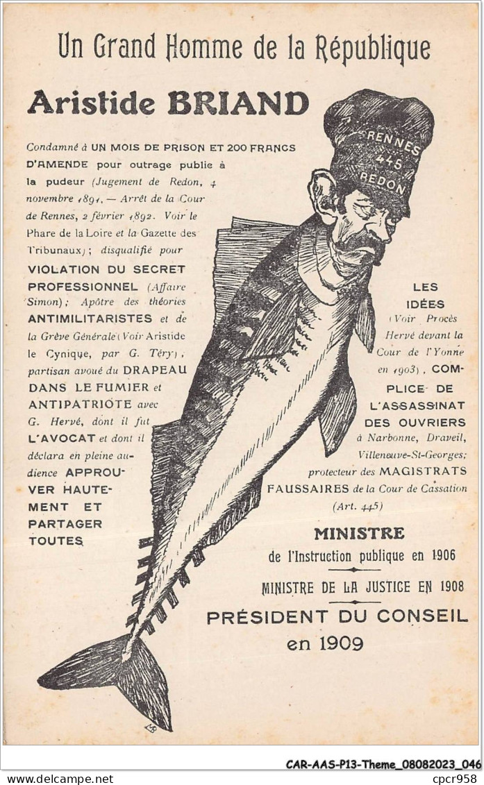 CAR-AASP13-0878 - POLITIQUE - UN GRAND HOMME DE LA REPUBLIQUE - ARISTIDE BRIAND - Persönlichkeiten