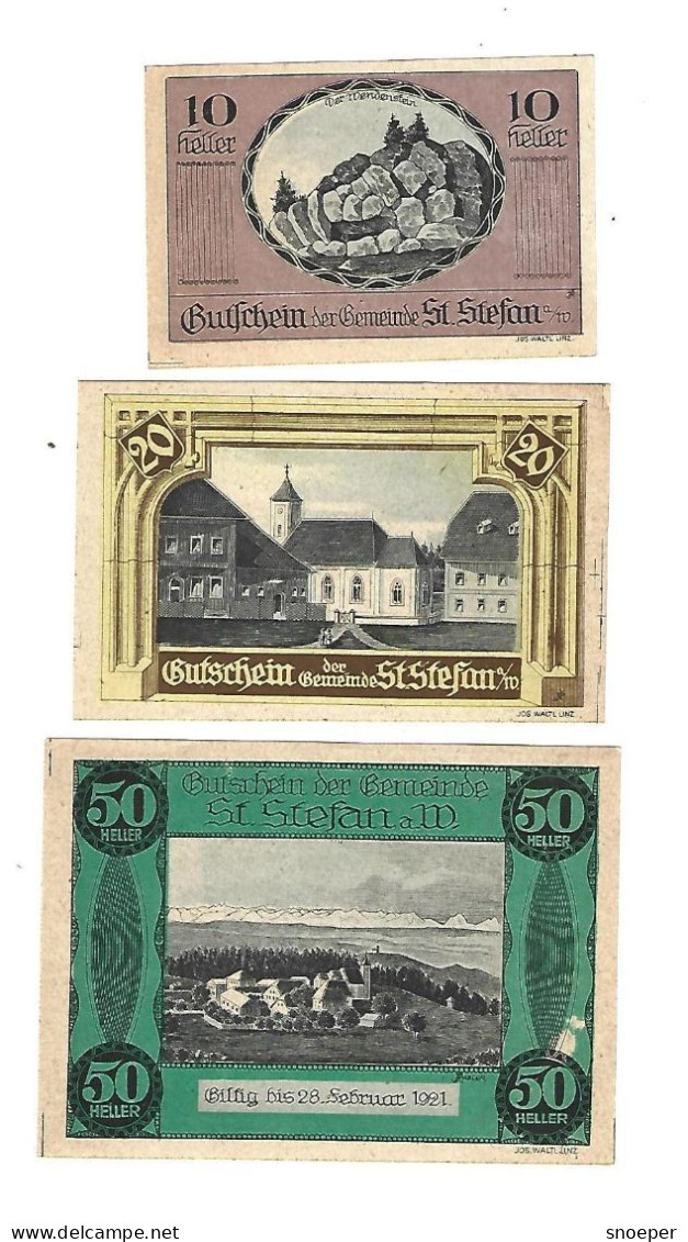 **notgeld   Austria  St Stefan Am Walde  Serie Compleet   937a - Oesterreich