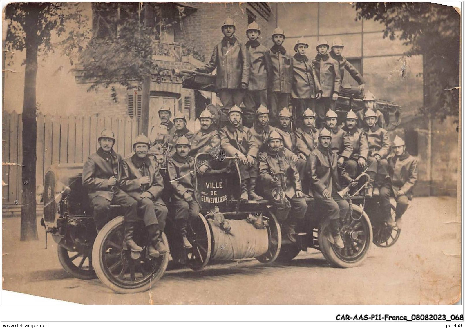 CAR-AASP11-0775 - FRANCE - CARTE PHOTO - GENNEVILLIERS - Pompiers - Gennevilliers