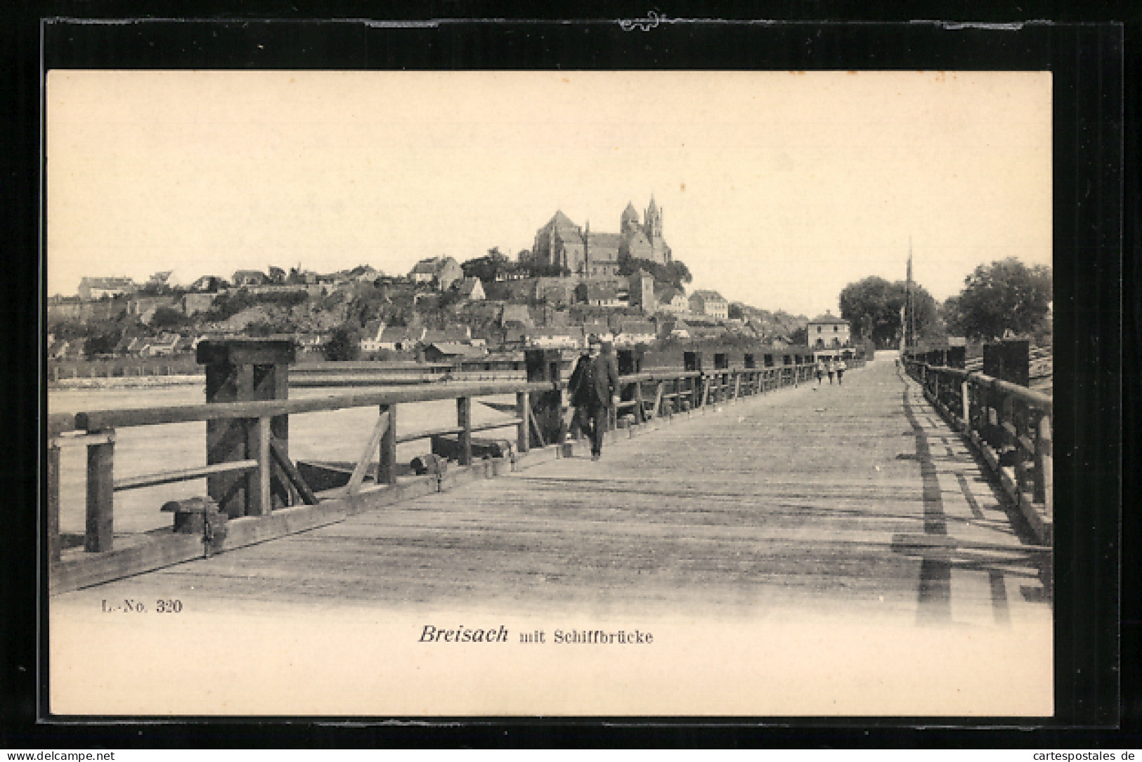 AK Breisach, Panorama Mit Schiffbrücke  - Breisach