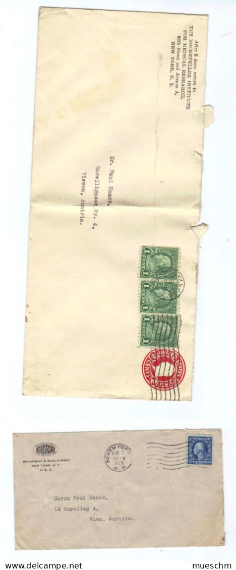 USA,, 1914-1932, 4 Briefkuverts, Alle Echt Gelaufen (20081E) - Collezioni & Lotti