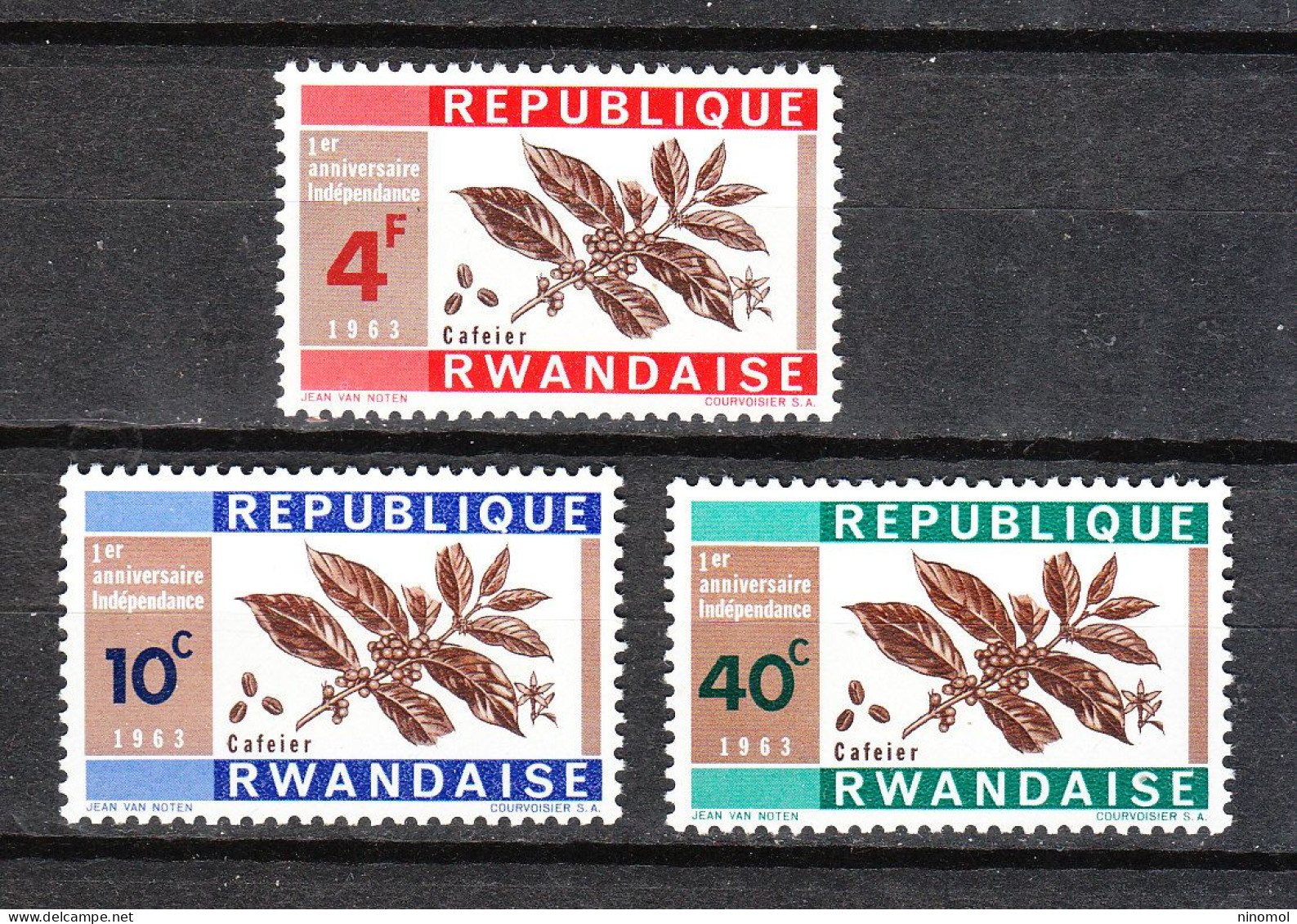 Rwanda  - 1963. I Tre Francobolli Della Serie Piante Del Caffè. Coffee Plants. The Three Stamps From The Series MNH - Plantas Medicinales