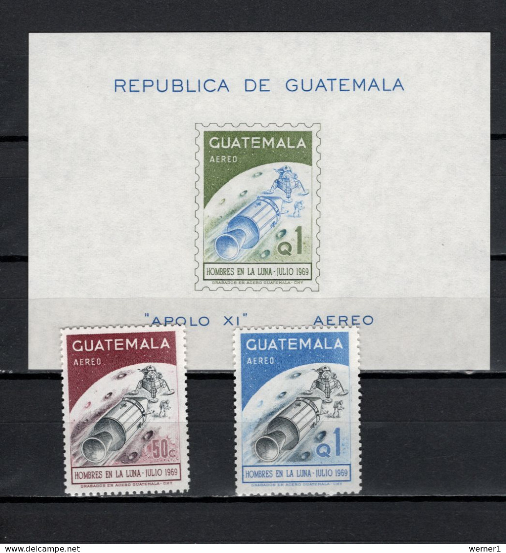 Guatemala 1969/1970 Space Apollo 11 Moonlanding Set Of 2 + S/s MNH - Noord-Amerika