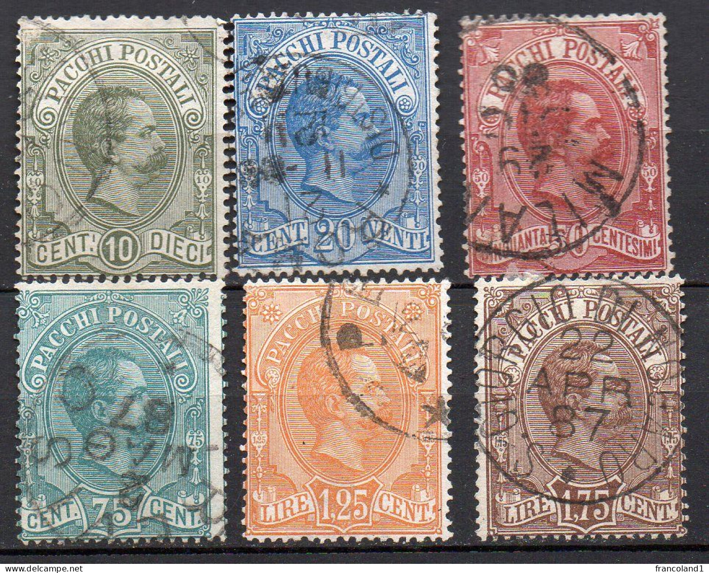 1884-86 Regno Pacchi Postali N. 1 - 6  Serie Completa Timbrati Used - Pacchi Postali