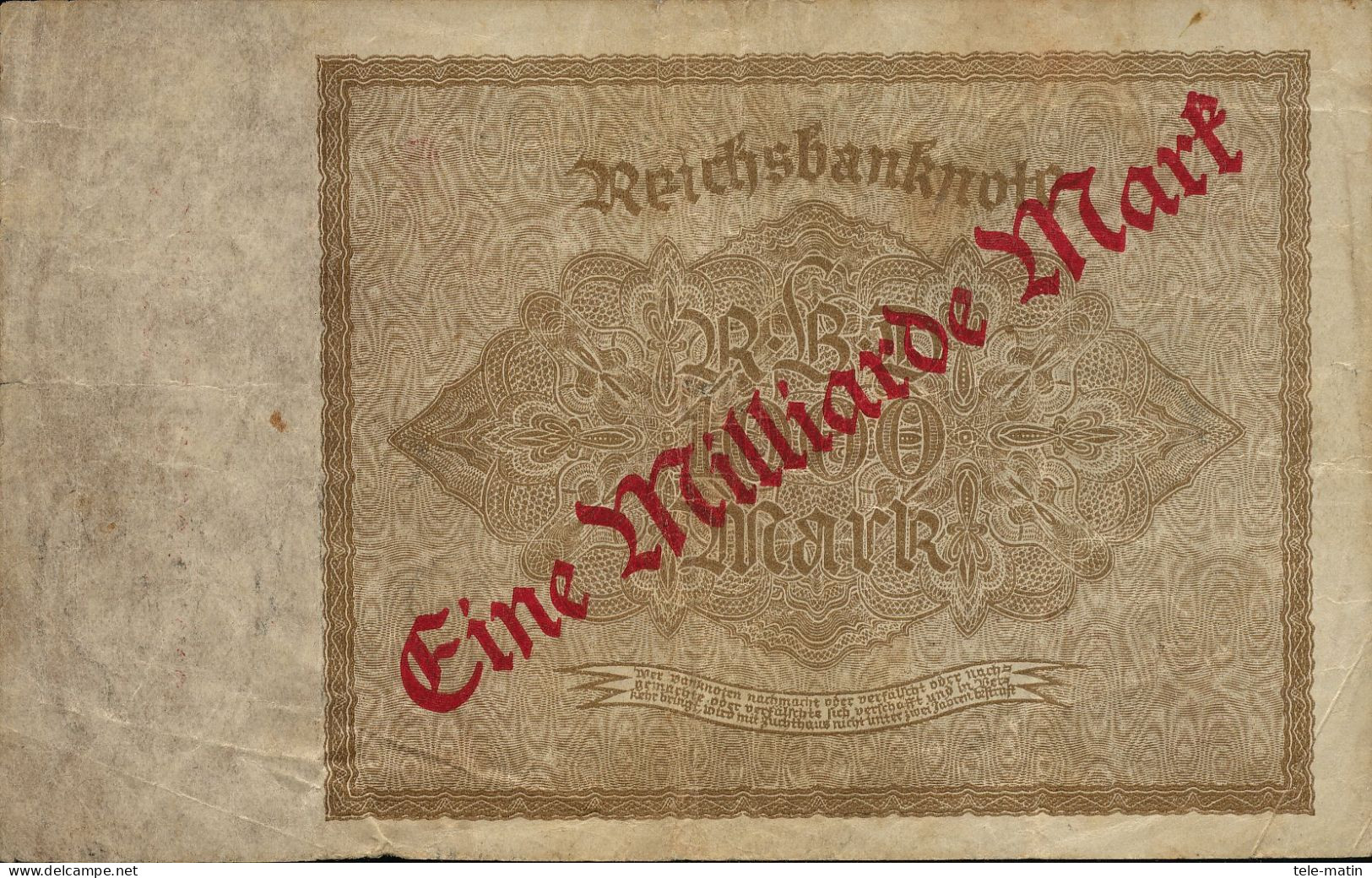 2 Billets D'Allemagne De 1922 Avec Surcharge De Un Milliard De Mark - Verzamelingen
