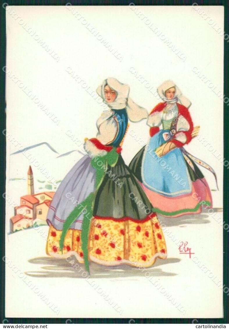 Sassari Bono Costumi Sardi Loy RILIEVO FG Cartolina MQ5278 - Sassari