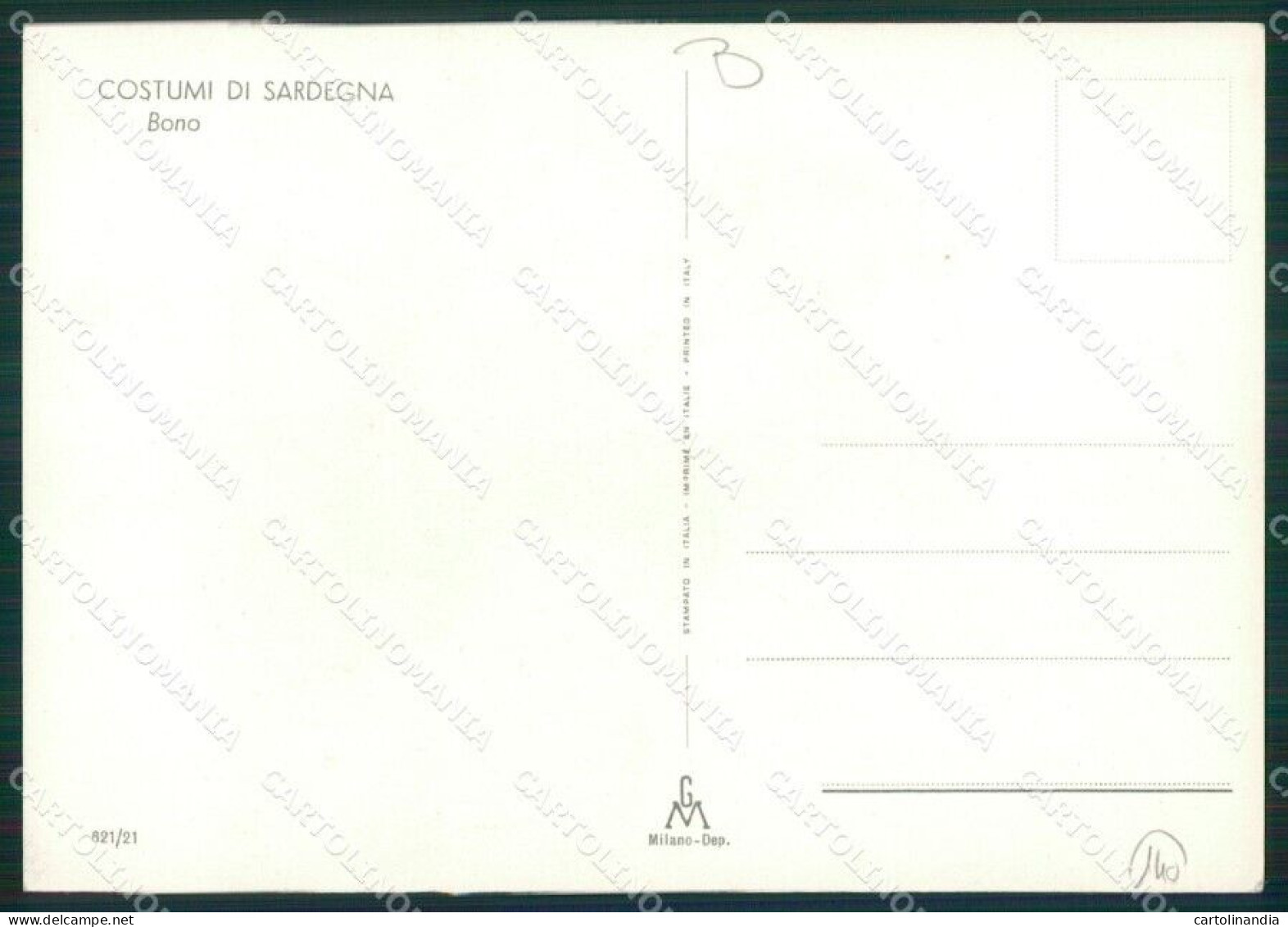 Sassari Bono Costumi Sardi Loy RILIEVO FG Cartolina MQ5278 - Sassari