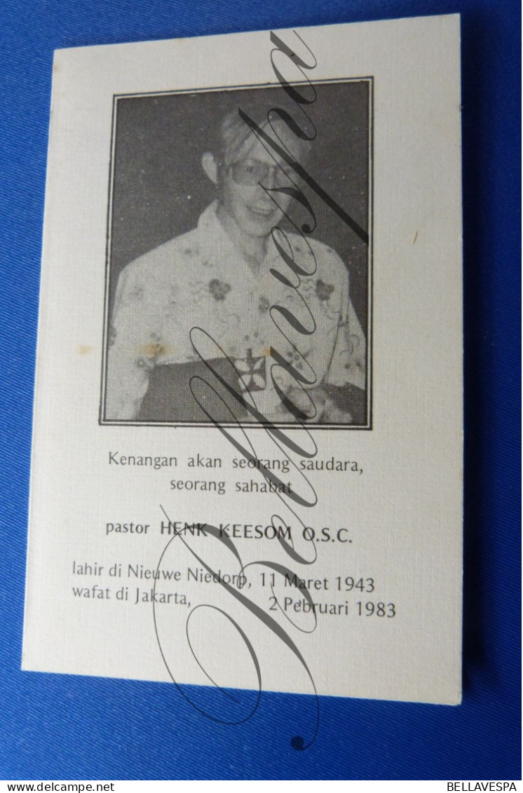 Pastoor Henk KEESOM Niedorp 1943- Jakarta 1983 - Décès