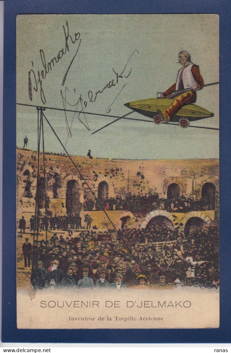 CPA Autographe Signature Cirque équilibriste Indien Non Circulée Circus Cirk Spectacle D'jelmako - Acteurs & Comédiens