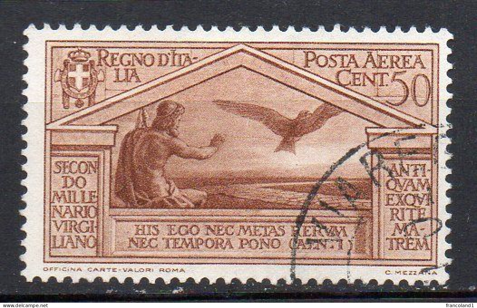 1930 Regno Virgilio Aerea N. A21  Used Timbrato Centrato - Posta Aerea