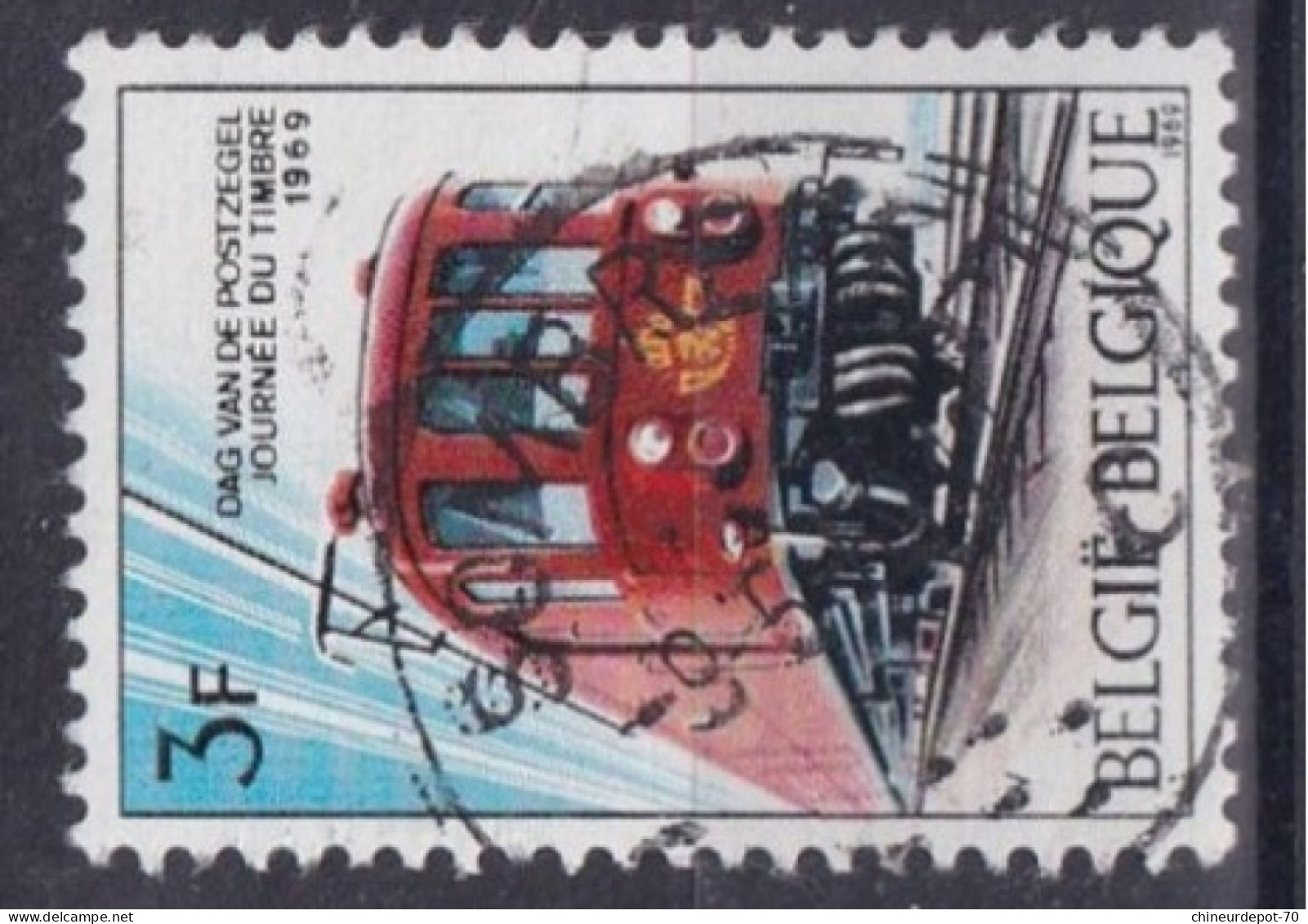 JOURNEE DU TIMBRE 1969 Train Cachet Sirault Berchem Sombreffe Gent Bruxelles Namur - Usati