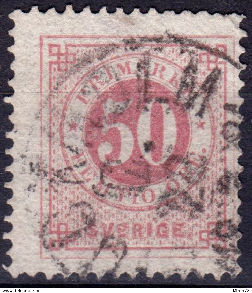 Stamp Sweden 1872-91 50o Used Lot30 - Usados
