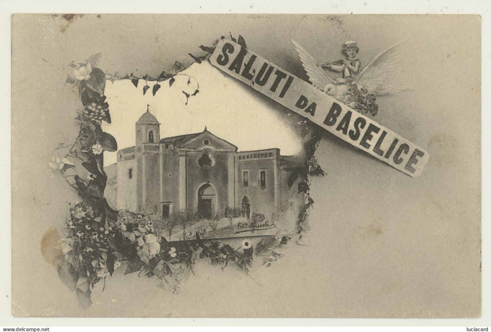 BASELICE SALUTI -VIAGG.1911 -MUNICIPIO -BENEVENTO - Benevento