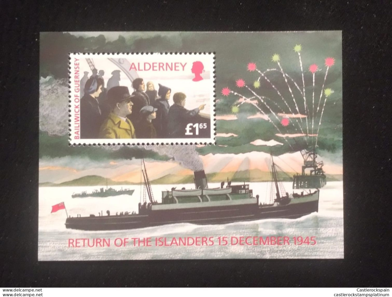 O) 1995 ALDERNEY, RETURN  OF THE ISLANDERS  1945, STEAMBOAT, MNH - Alderney