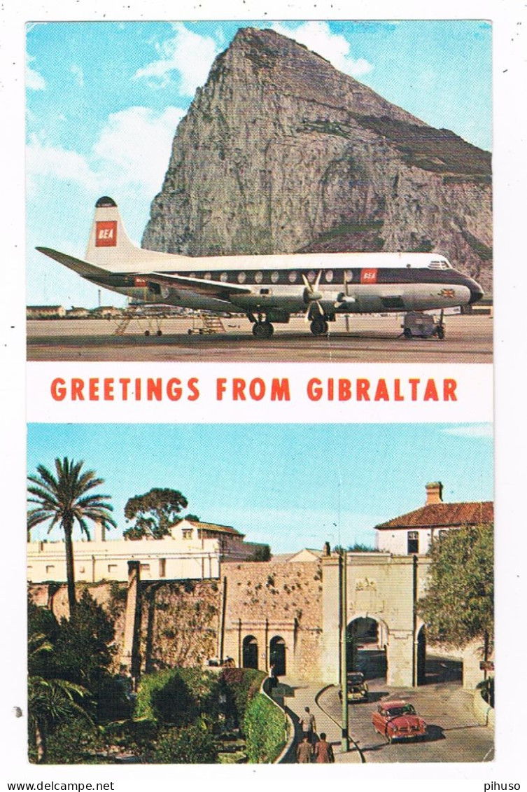 GIB-52   GIBRALTAR : Greetings From ( With Airport) - Gibraltar