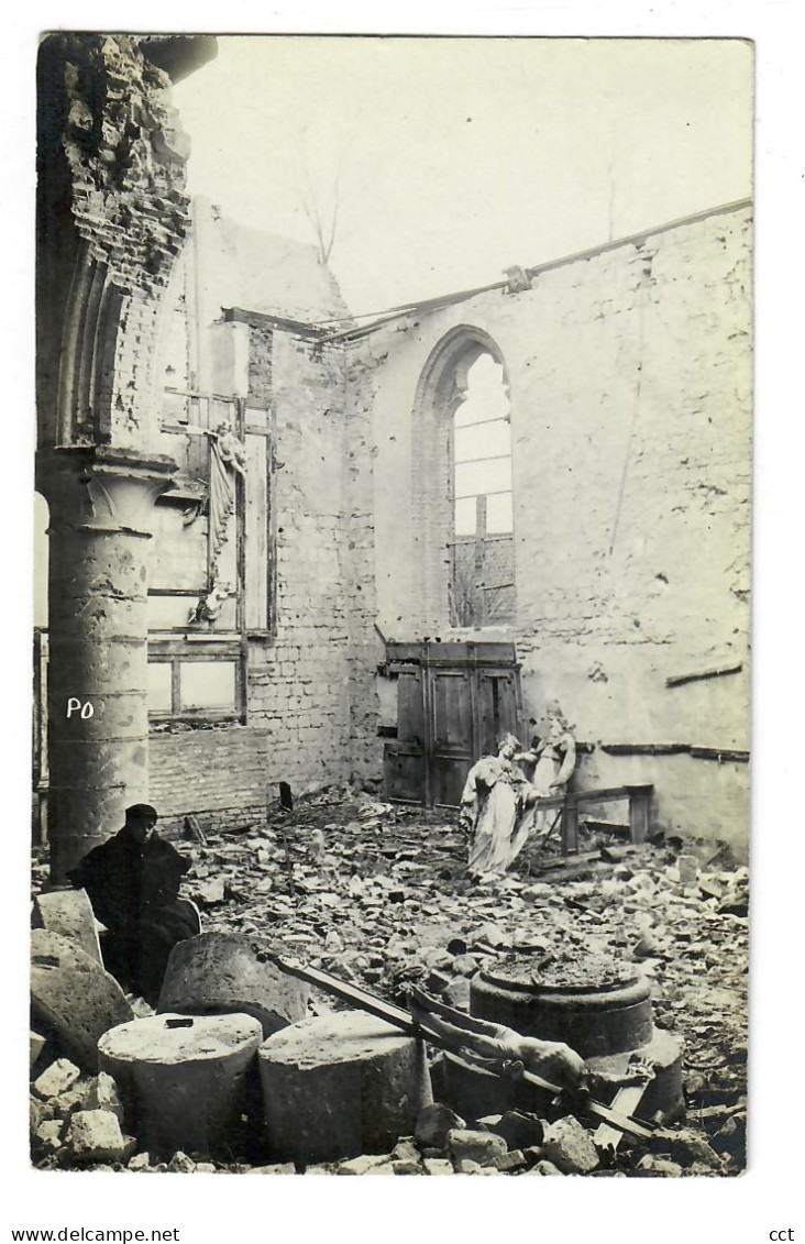 Lampernisse  Diksmuide  FOTOKAART Van De Kerk Tijdens De Eerste Wereldoorlog - Diksmuide