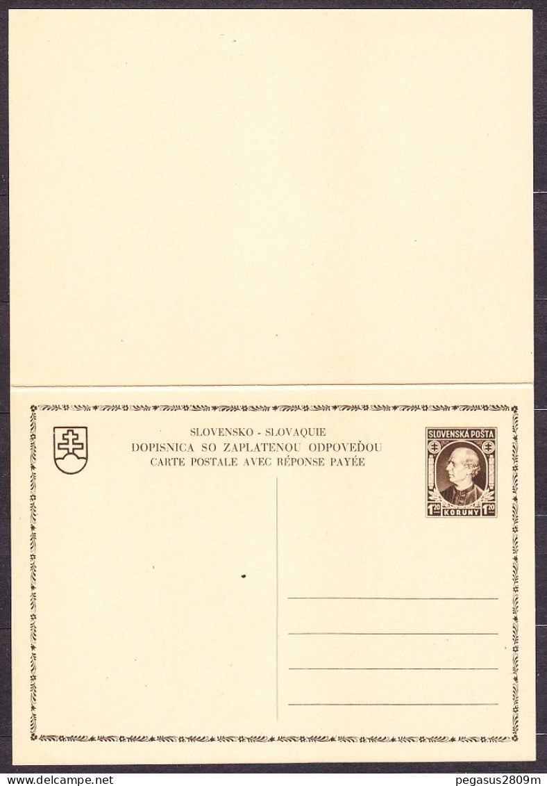 SLOVAKIA 1939, Unused Double Stationery. HLINKA. - Covers & Documents