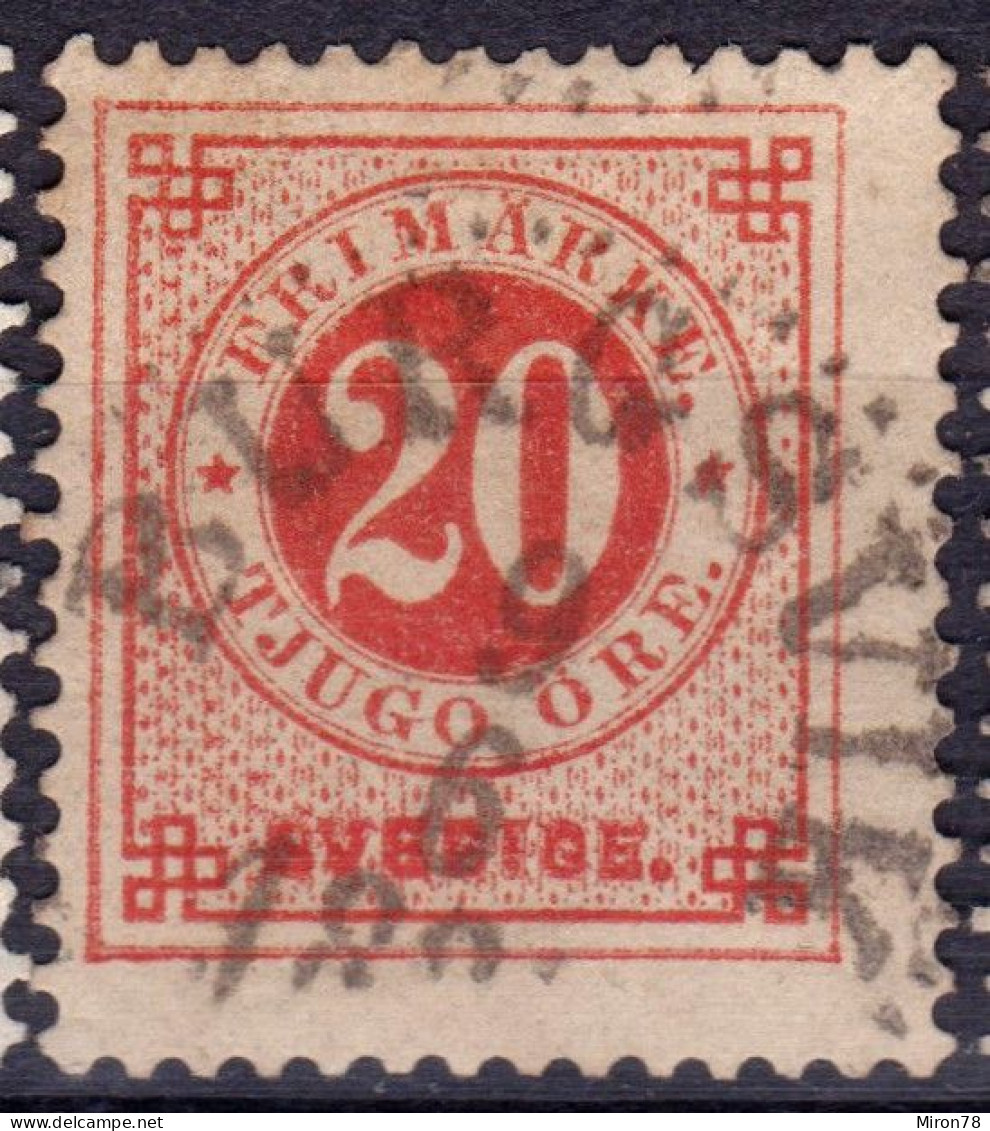 Stamp Sweden 1872-91 20o Used Lot3 - Oblitérés