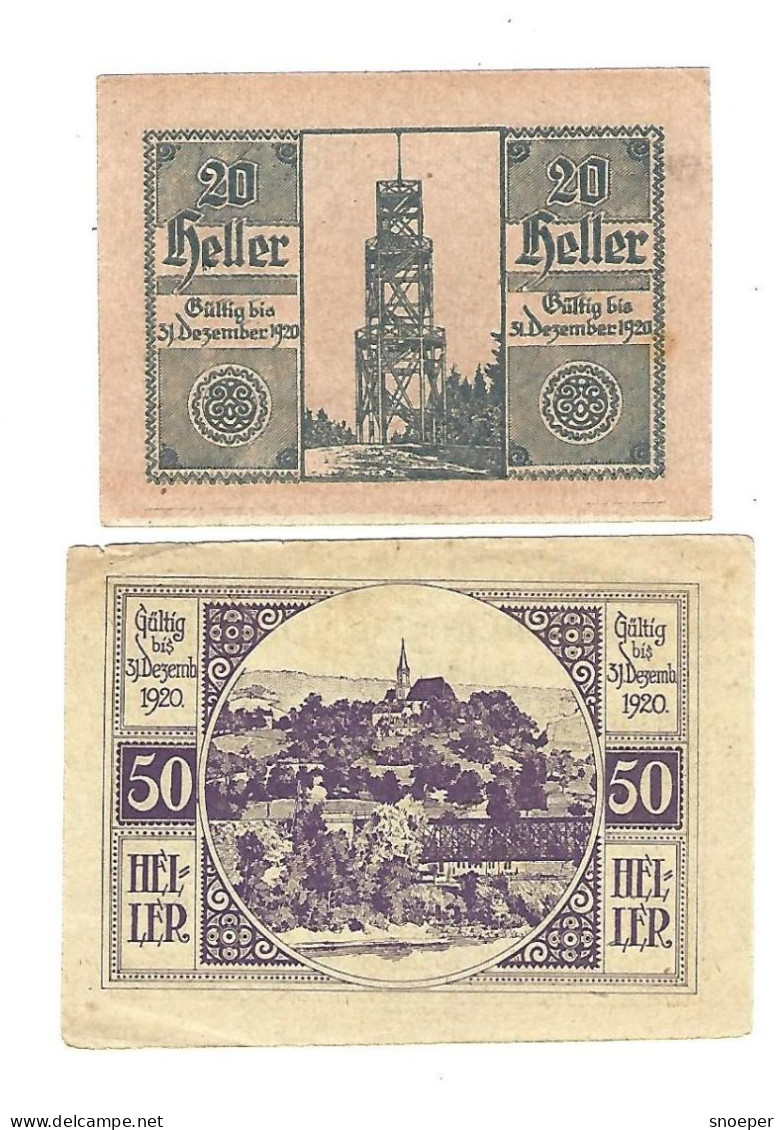 **notgeld   Austria St Ulrich 20+50 Heller  940 - Austria