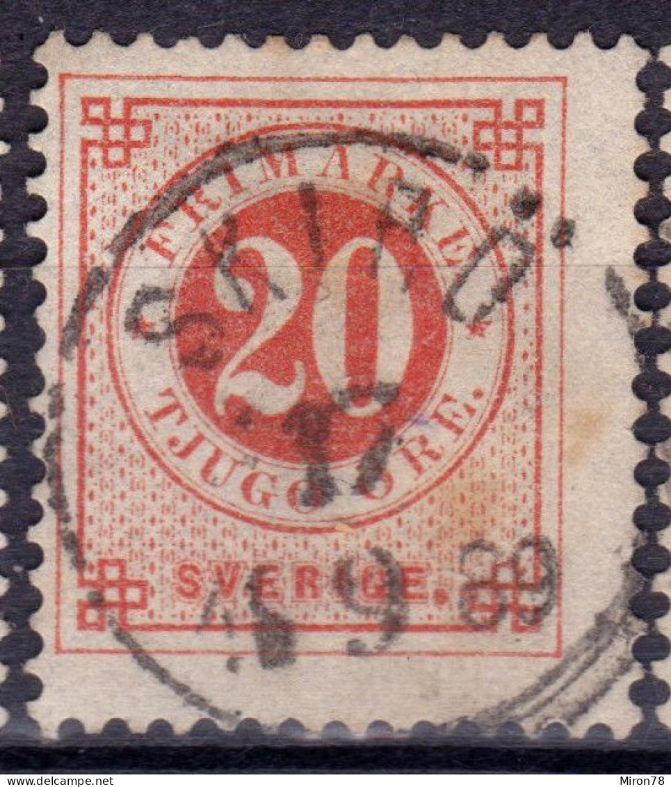 Stamp Sweden 1872-91 20o Used Lot5 - Oblitérés