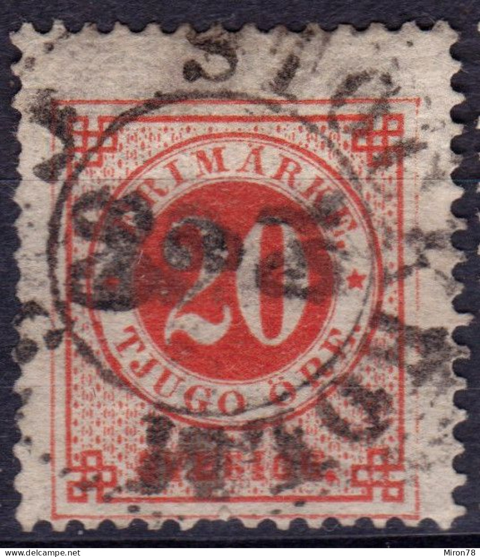 Stamp Sweden 1872-91 20o Used Lot9 - Usados