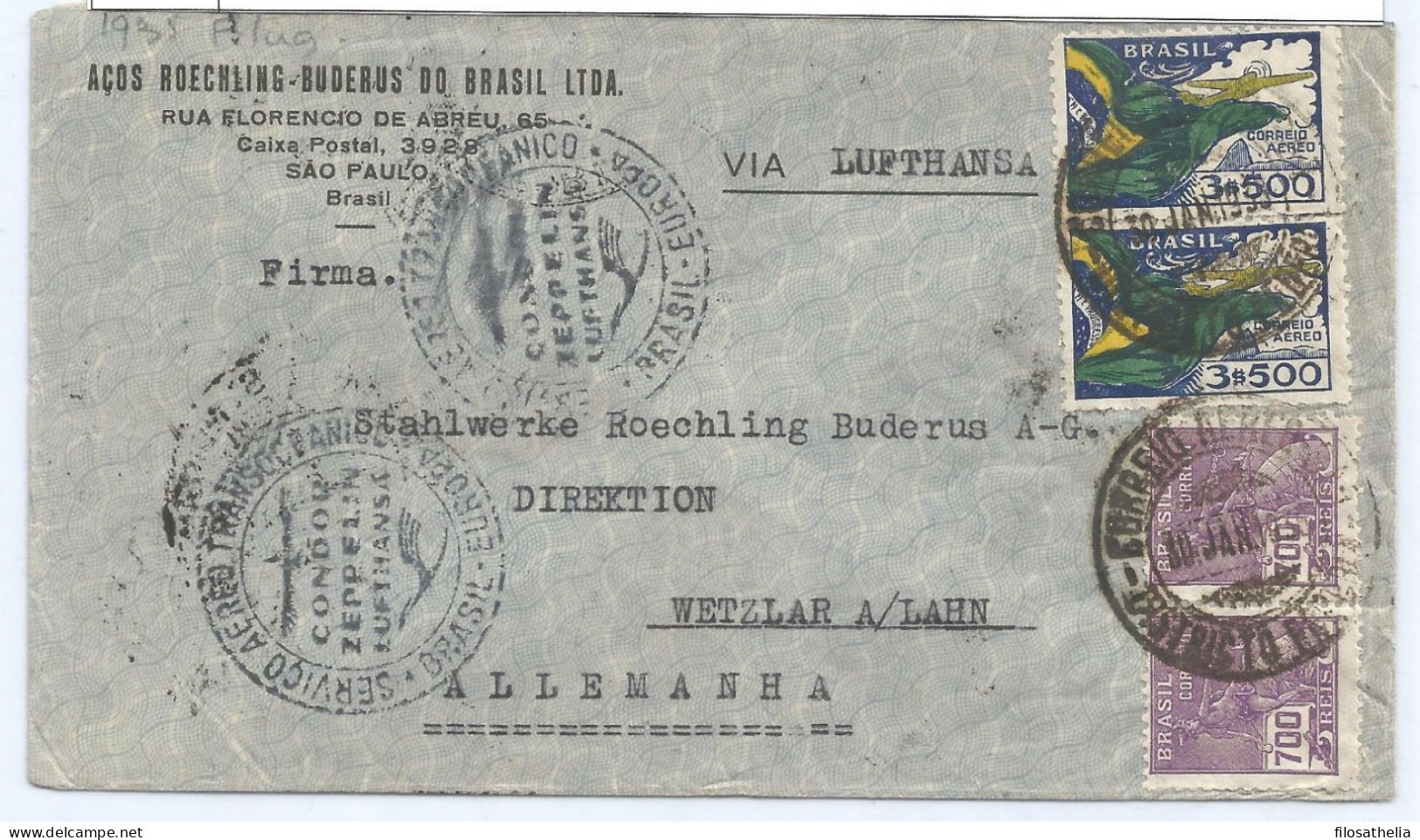 Brasile Zeppelin - Poste Aérienne (Compagnies Privées)