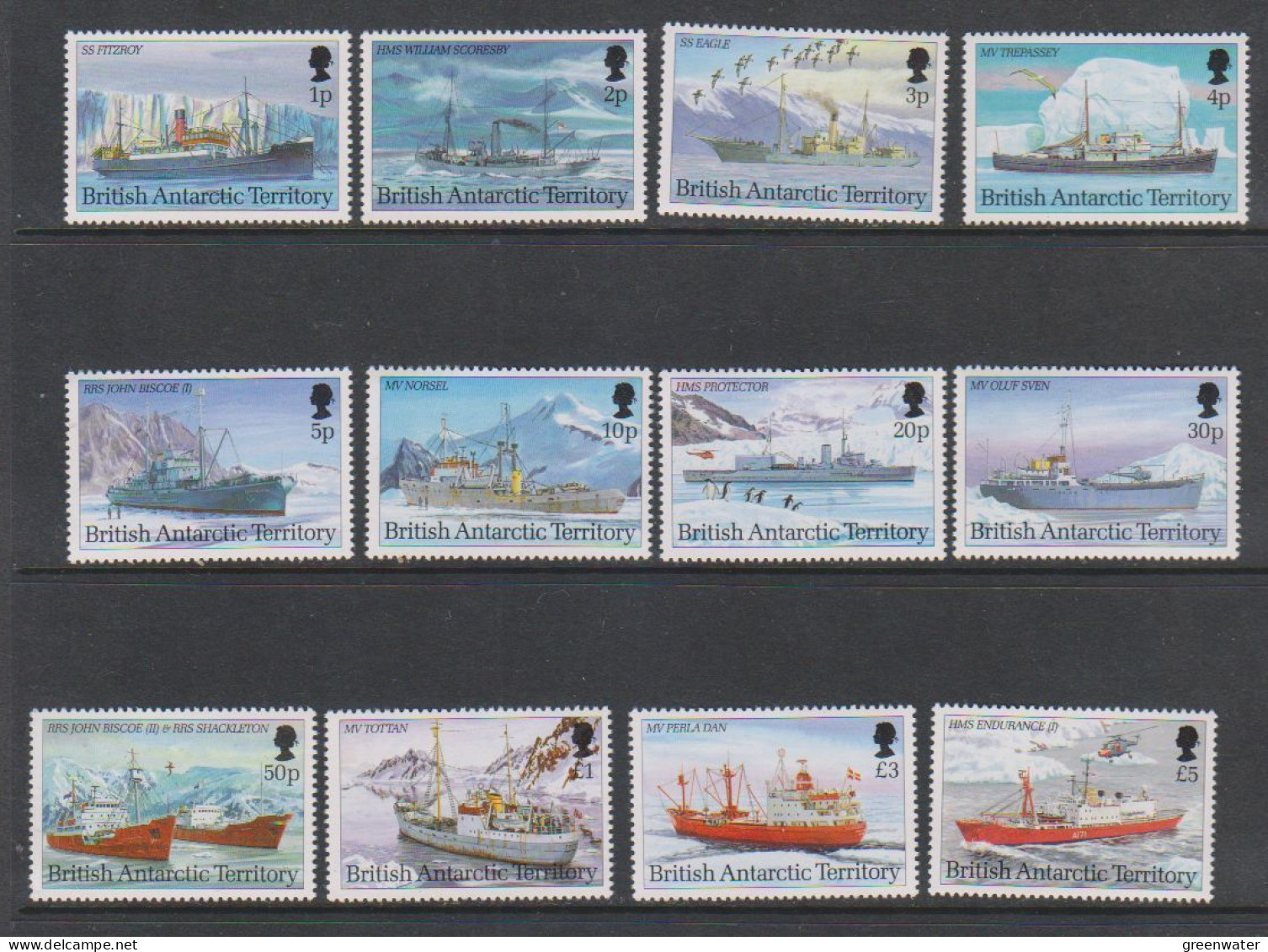 British Antarctic Territory (BAT) 1993 Definitives / British Antarctic Ships 12v ** Mnh (59479) - Nuevos