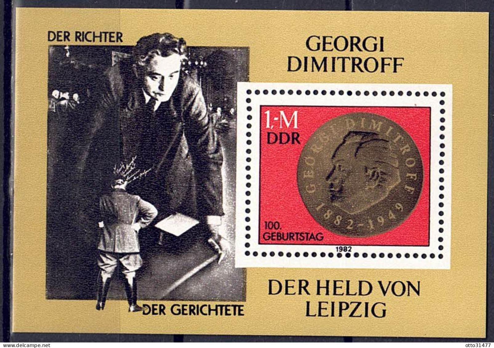 DDR 1982 - Georgi Dimitrow, Block 68, Postfrisch ** / MNH - 1981-1990